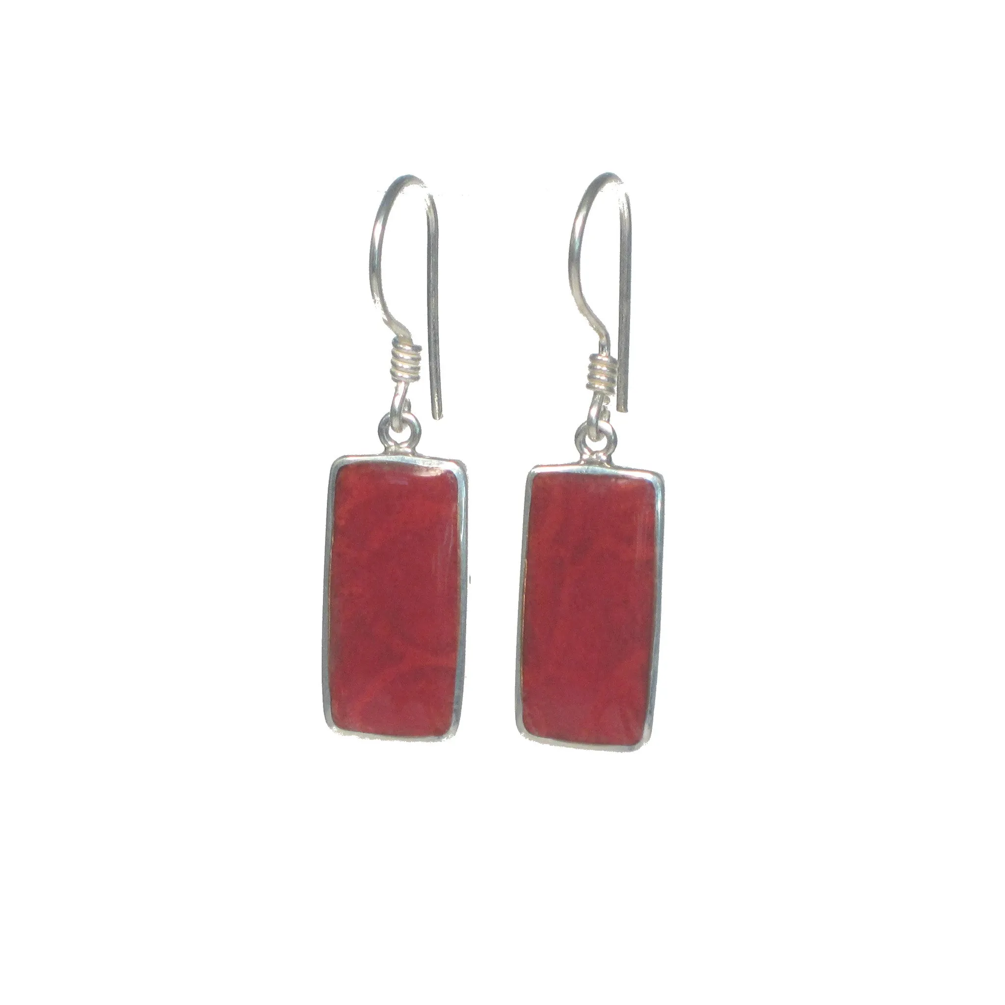Rectangular Shell Dangle Earrings - Multiple Colors Available