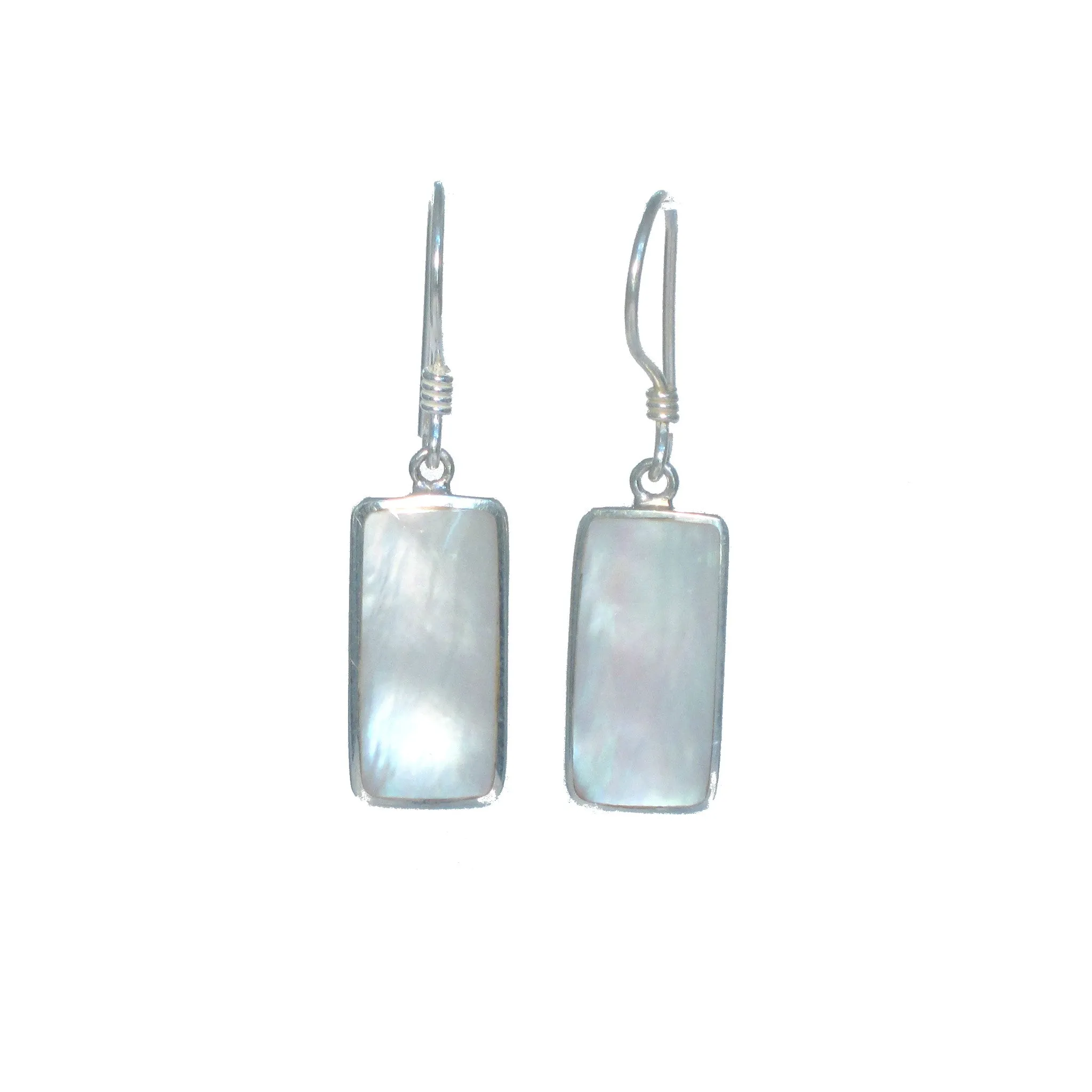 Rectangular Shell Dangle Earrings - Multiple Colors Available