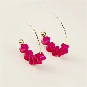 Red Turquoise & 18K Gold-Plated Hoop Earrings