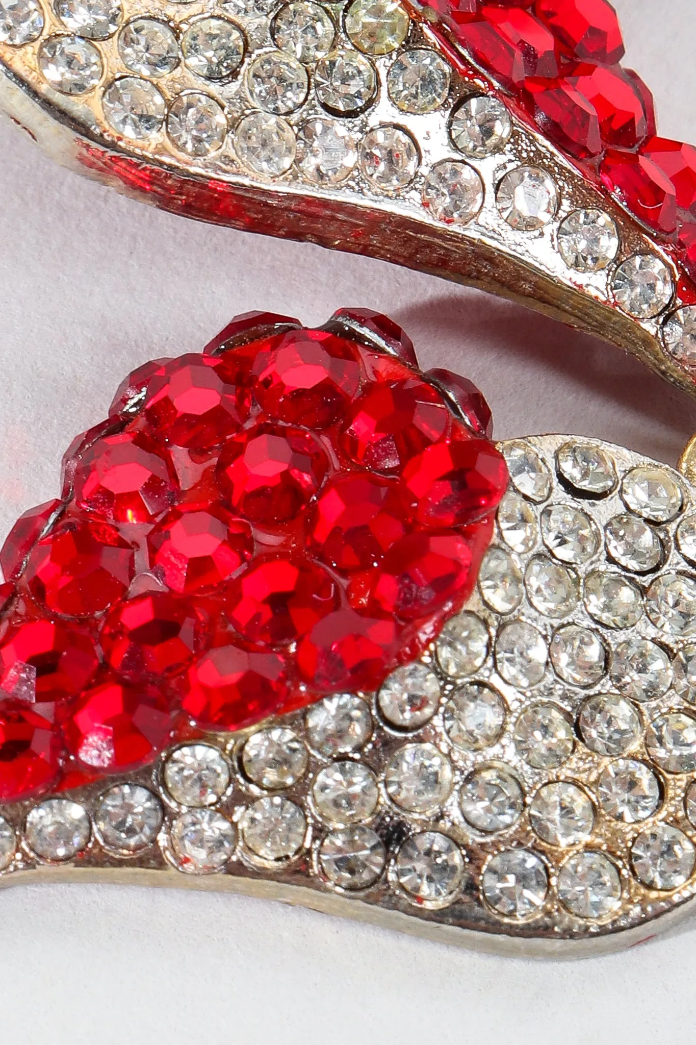Rhinestone Falling Heart Earrings
