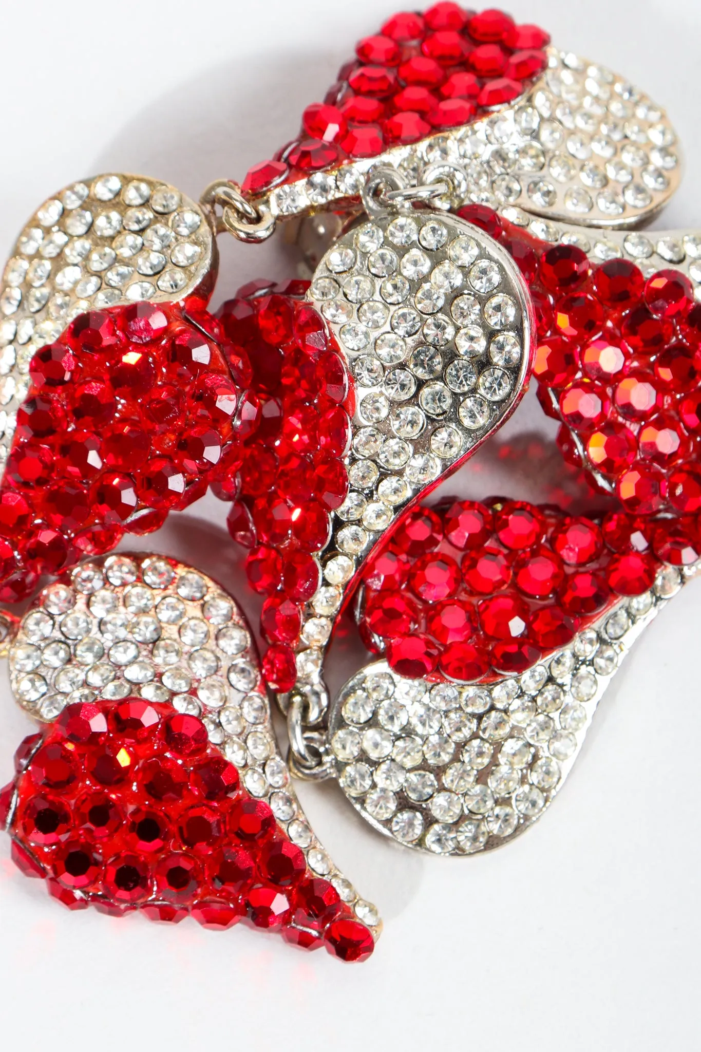 Rhinestone Falling Heart Earrings