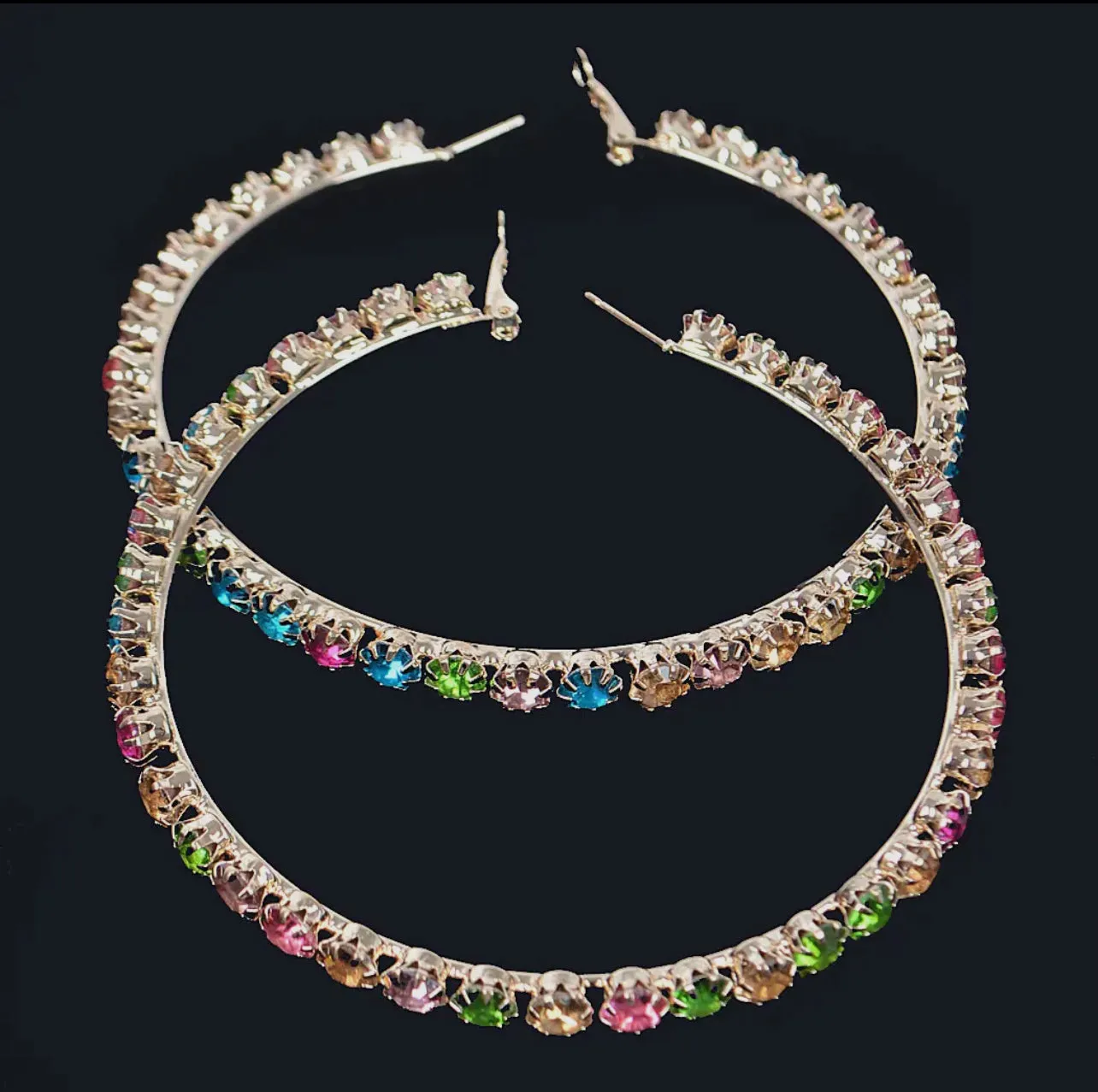 Rhinestone Hoops - 3 Colors