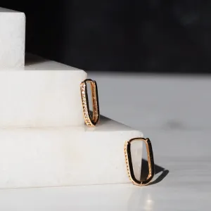 Rhinestone Oval Gilded Gold Earrings
