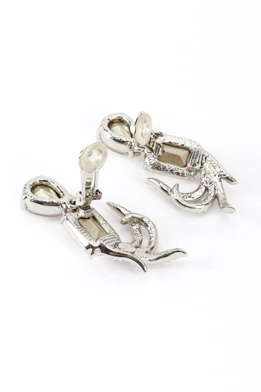 Rhinestone Plume Gem Drop Earrings