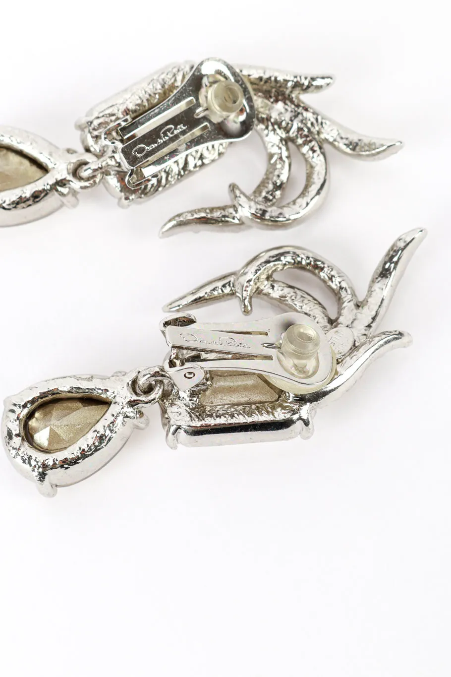 Rhinestone Plume Gem Drop Earrings