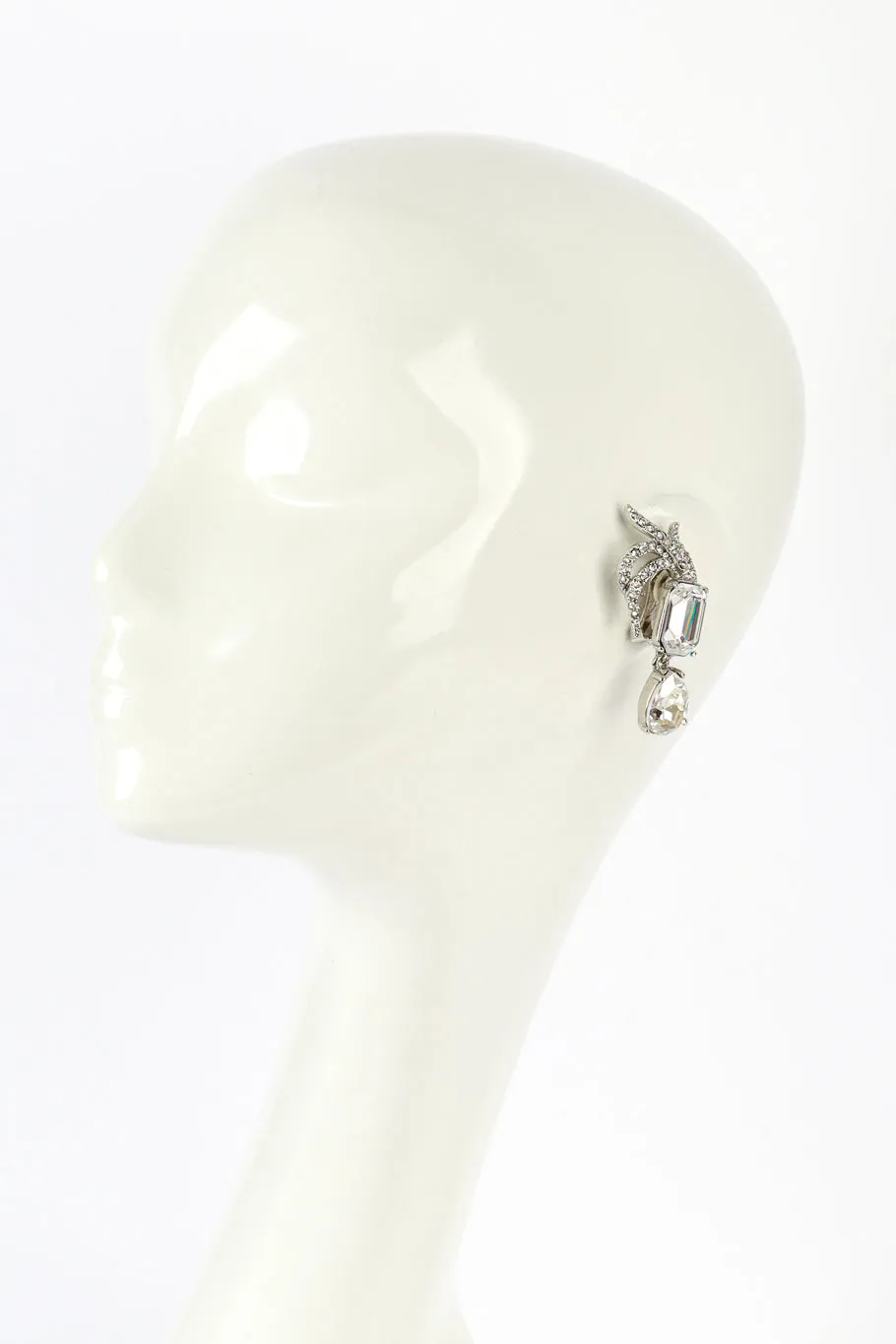 Rhinestone Plume Gem Drop Earrings