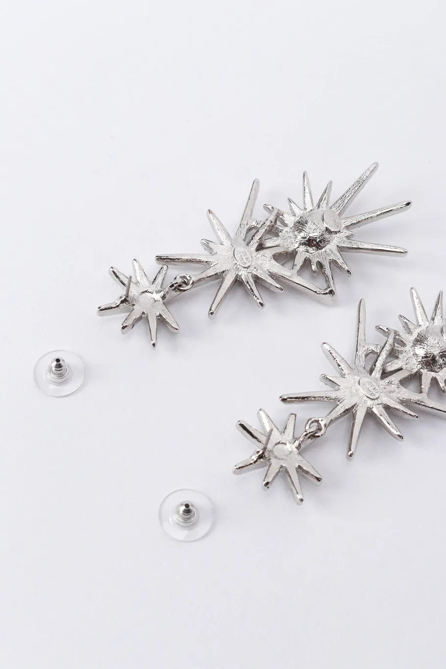 Rhinestone Starburst Drop Earrings