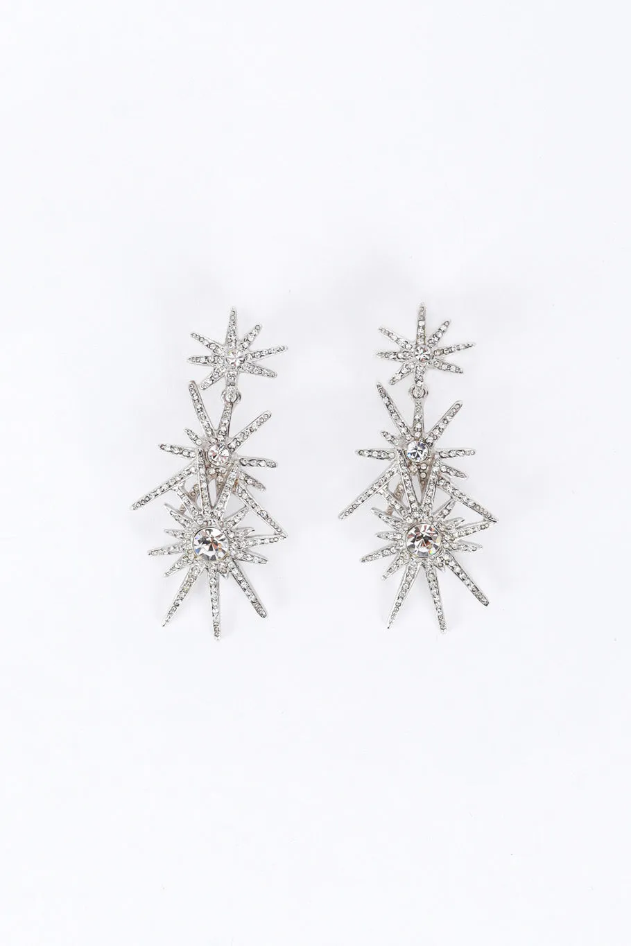 Rhinestone Starburst Drop Earrings