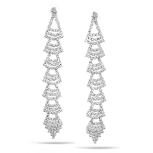 Rhinestones Crystal Silver Chandelier Drop Earrings  #SQ6025S(IC12)