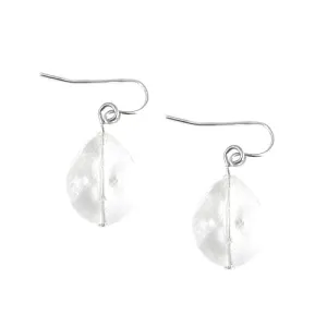 RHODIUM CRYSTAL OVAL SHAPE CLEAR BEAD SILVER EARRINGS  #SE31900_RHOD-CRY (FC8/R-FH13)