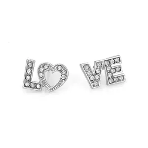 RHODIUM LOVE CRYSTAL STUD  EARRING #SWKK-3396RHO