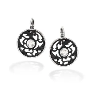 RHODIUM WHITE CRYSTAL EARRINGS #275SV3301 (7B4/6D1)