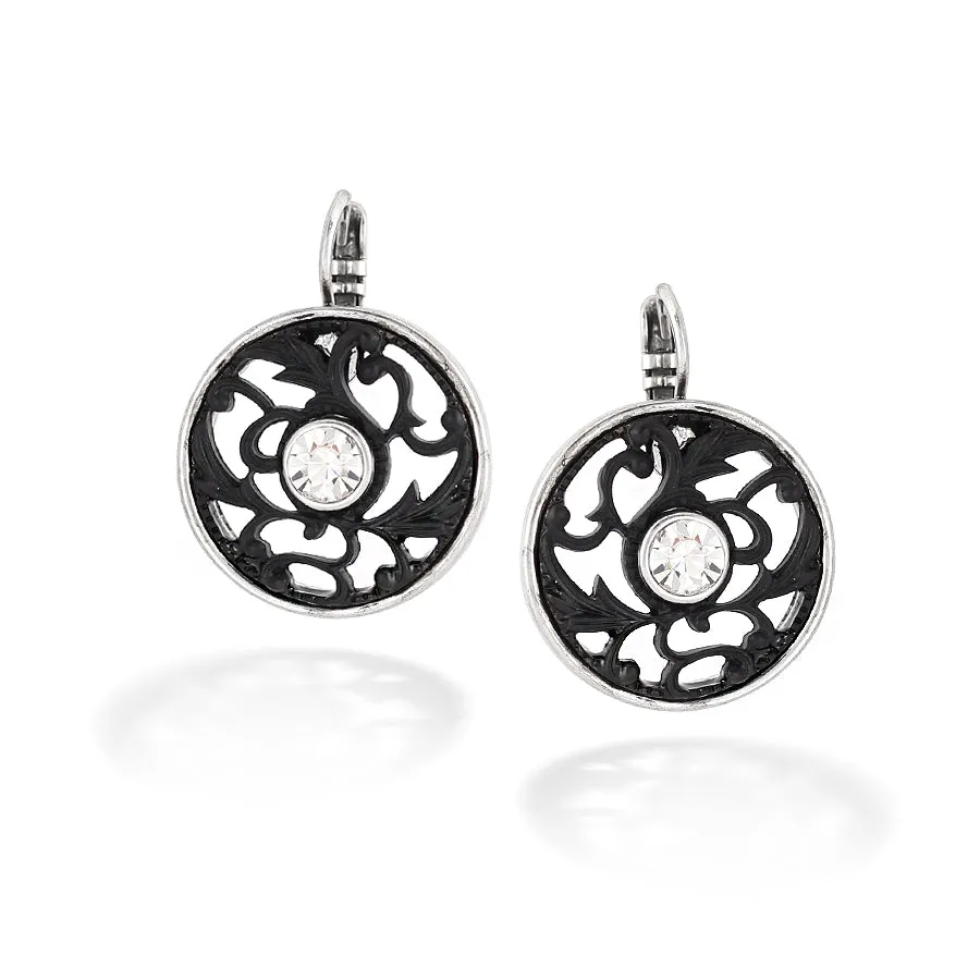 RHODIUM WHITE CRYSTAL EARRINGS #275SV3301 (7B4/6D1)