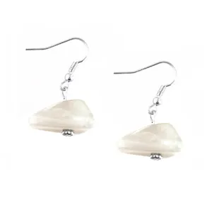 RHODIUM-WHITE STONE BEAD EARRINGS  #HNE92512_RHOD-WHT (HD4)
