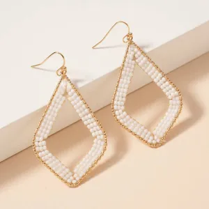 Rhombus Beaded Dangle Earrings