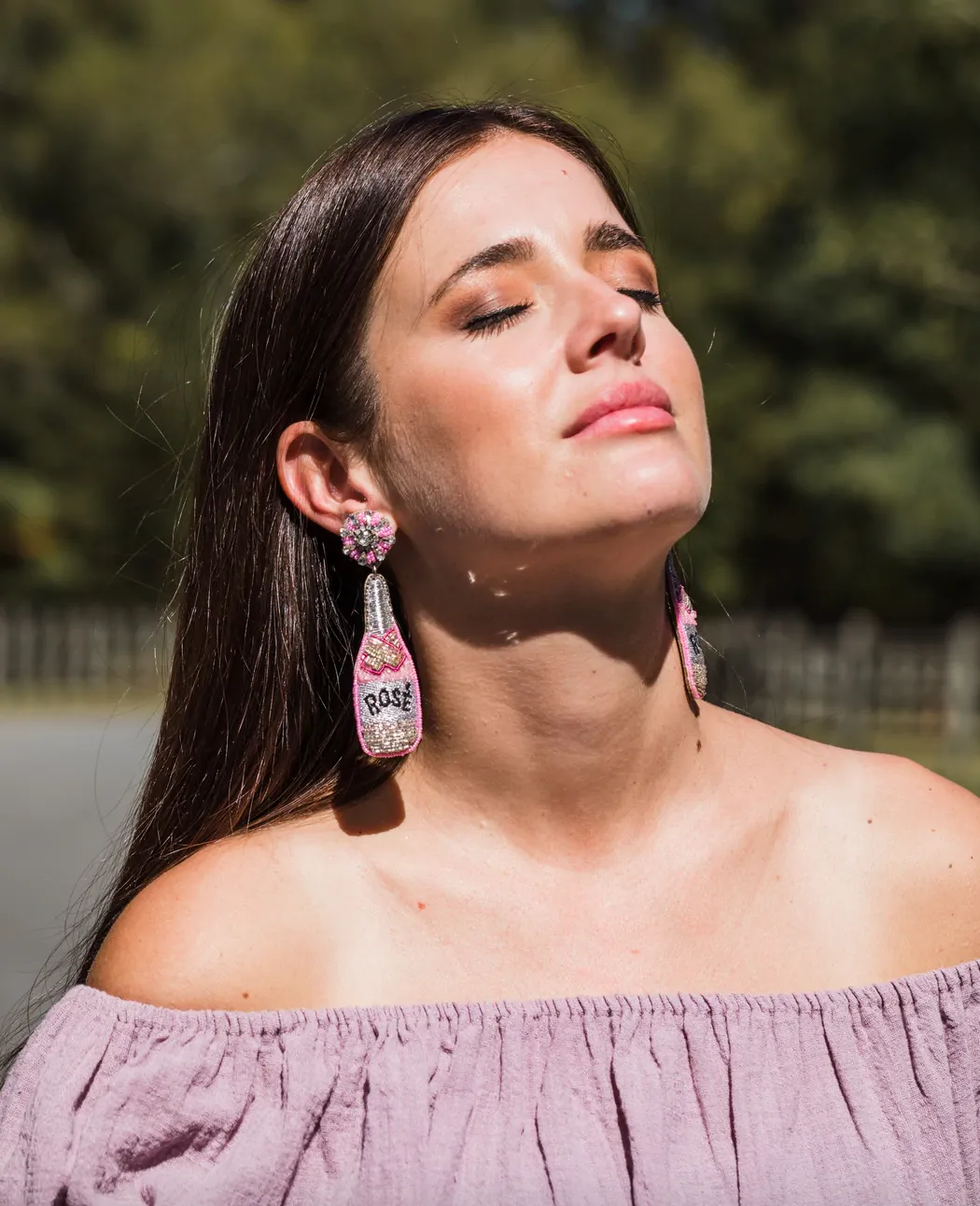 Rosé Bottle Earrings-Final Sale