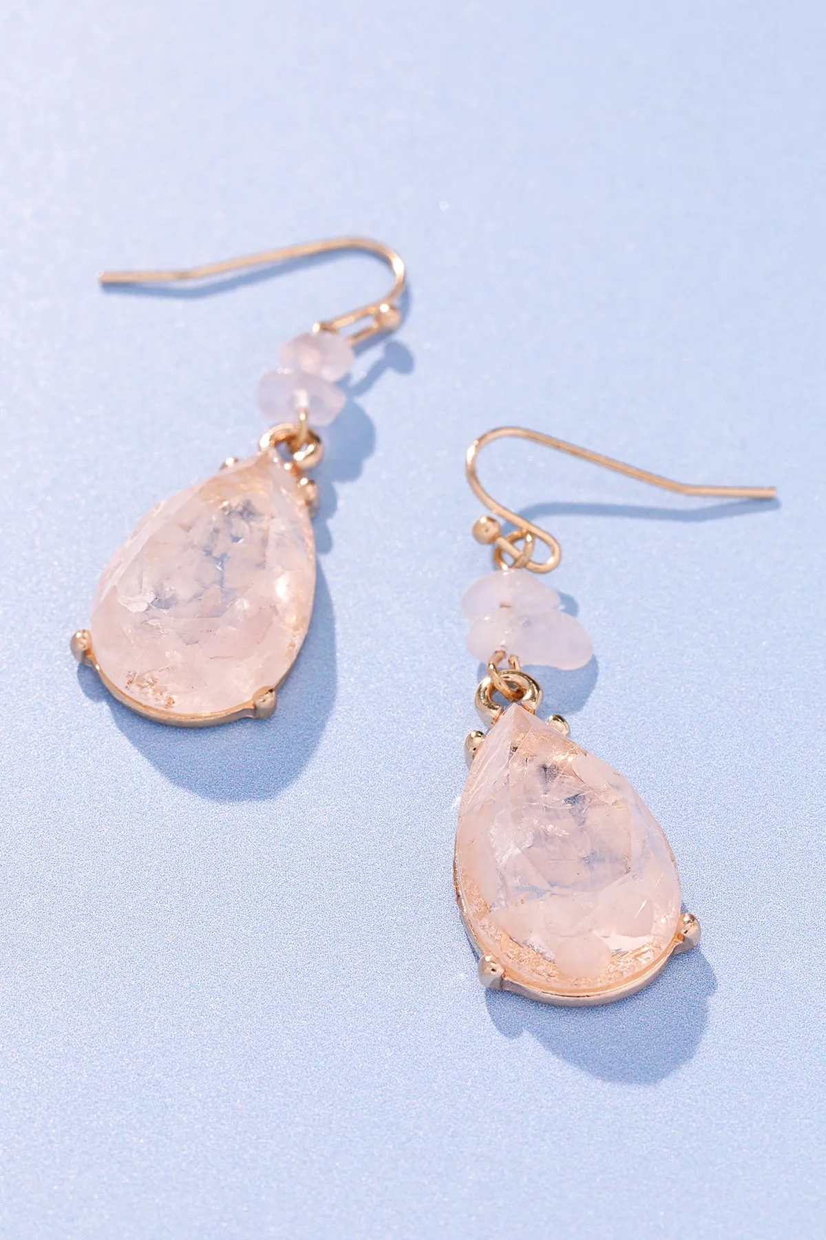 Rose Quartz Teardrop Earrings