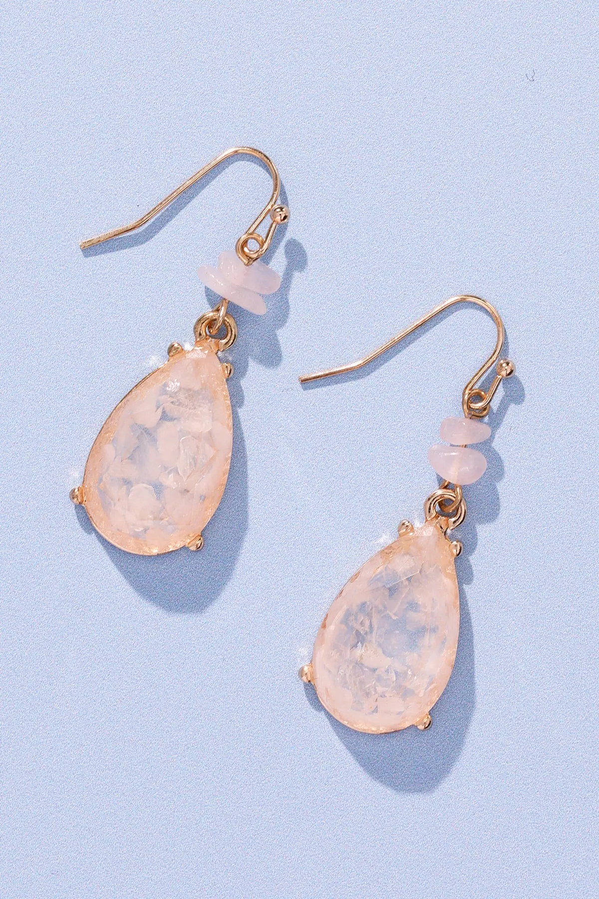 Rose Quartz Teardrop Earrings