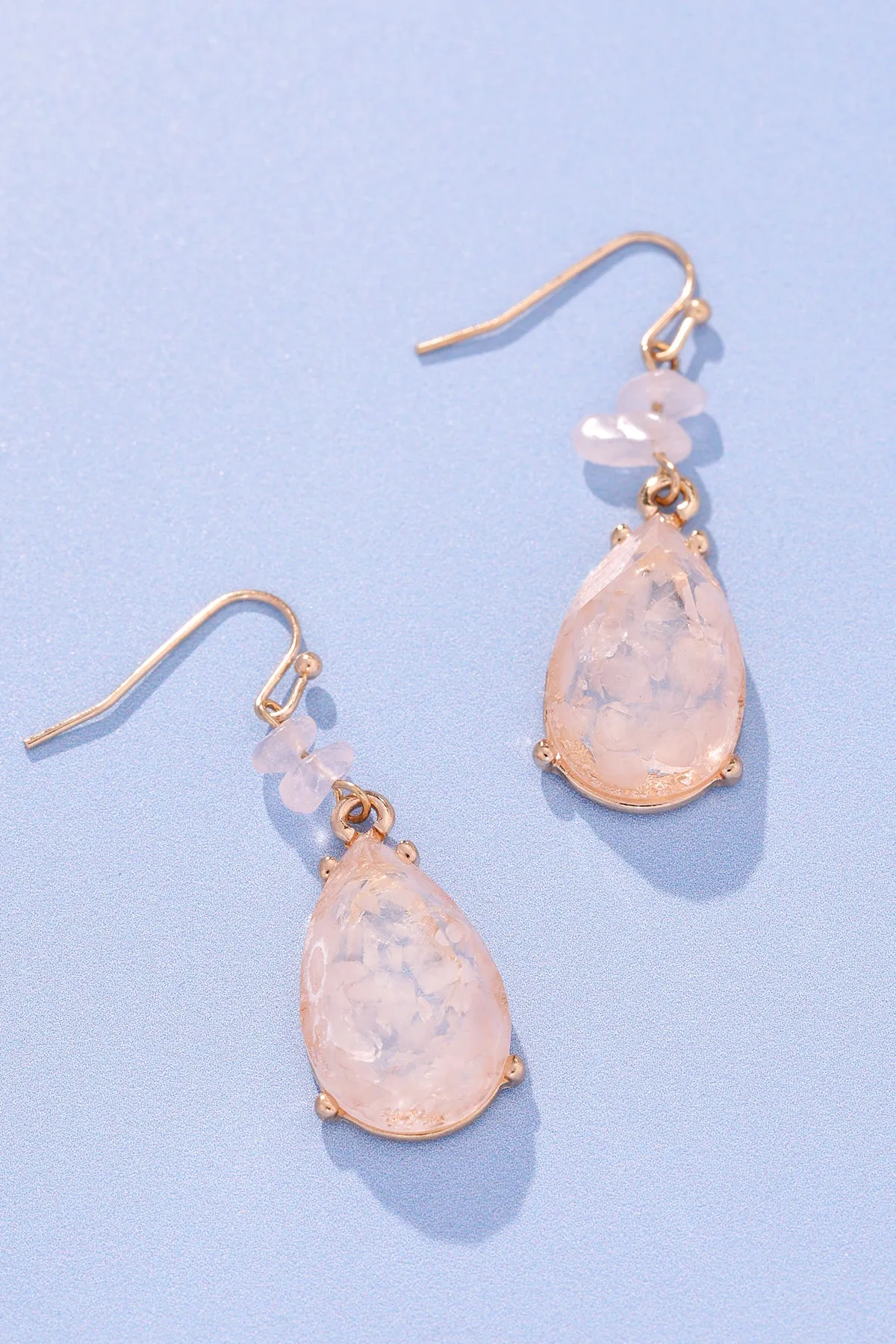 Rose Quartz Teardrop Earrings