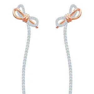 Round Diamond Bow Tassel Temperamental Long Earrings