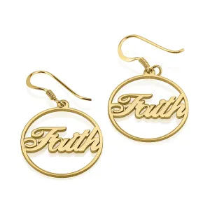 Round Hoop Earrings With Name