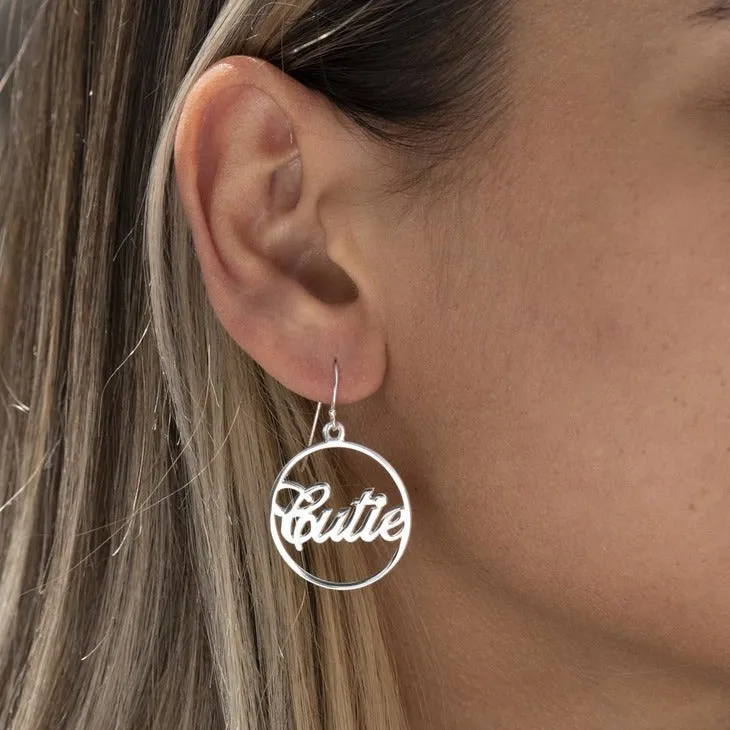 Round Hoop Earrings With Name