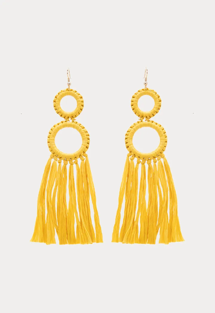 Round Paper Tassel Earrings