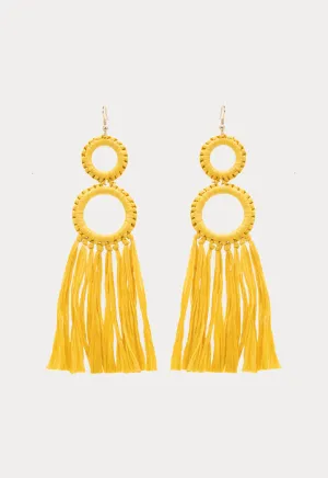 Round Paper Tassel Earrings