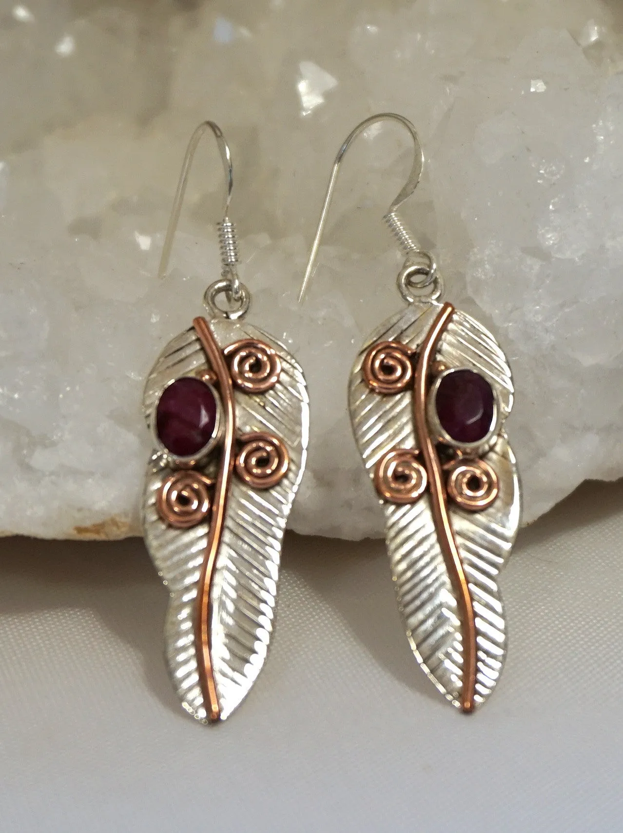 Ruby and Sterling Earring Set 7