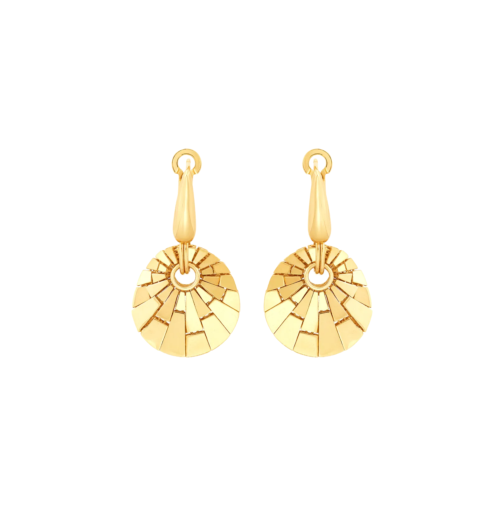 Sabel Collection Yellow Gold Dangle Shell Earrings