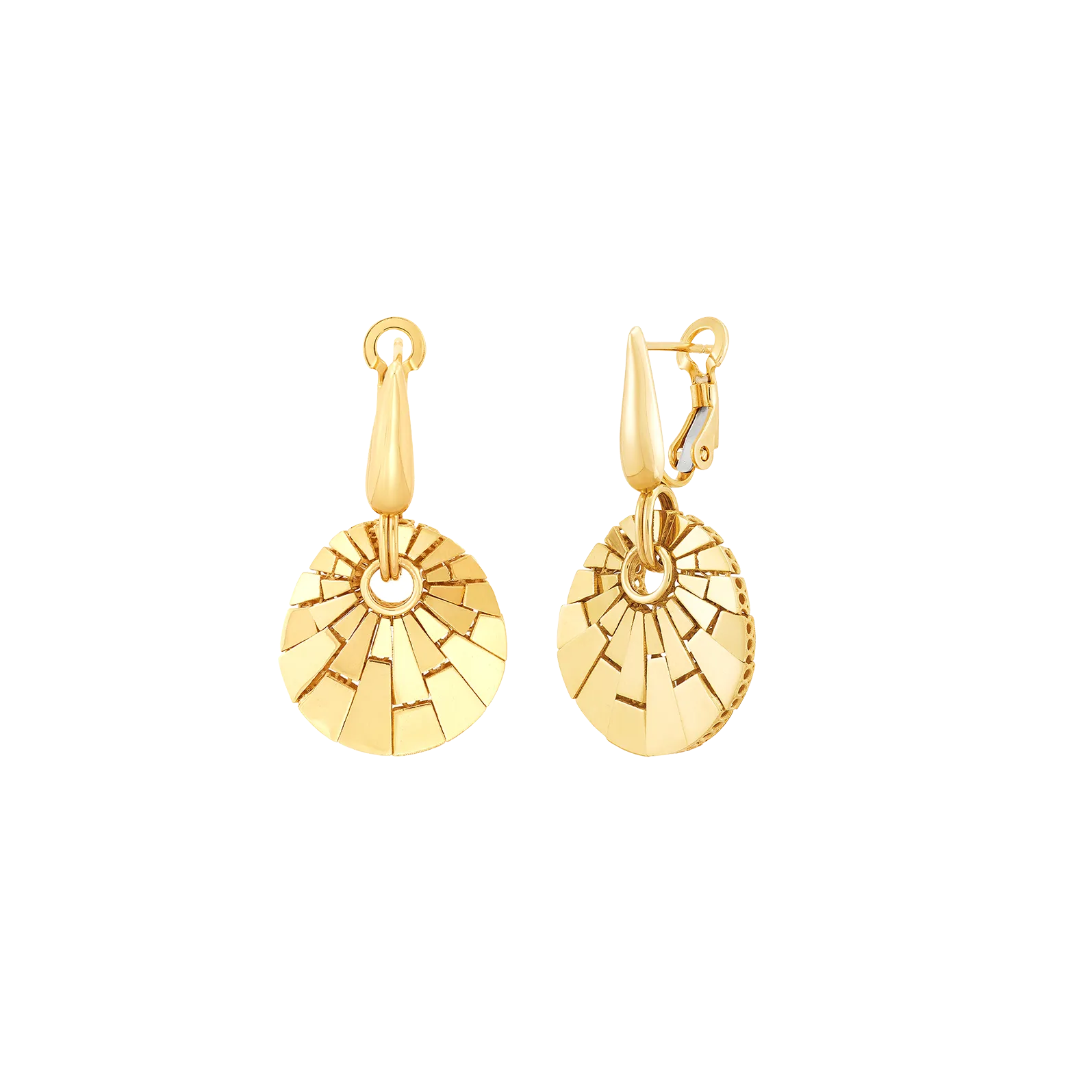 Sabel Collection Yellow Gold Dangle Shell Earrings