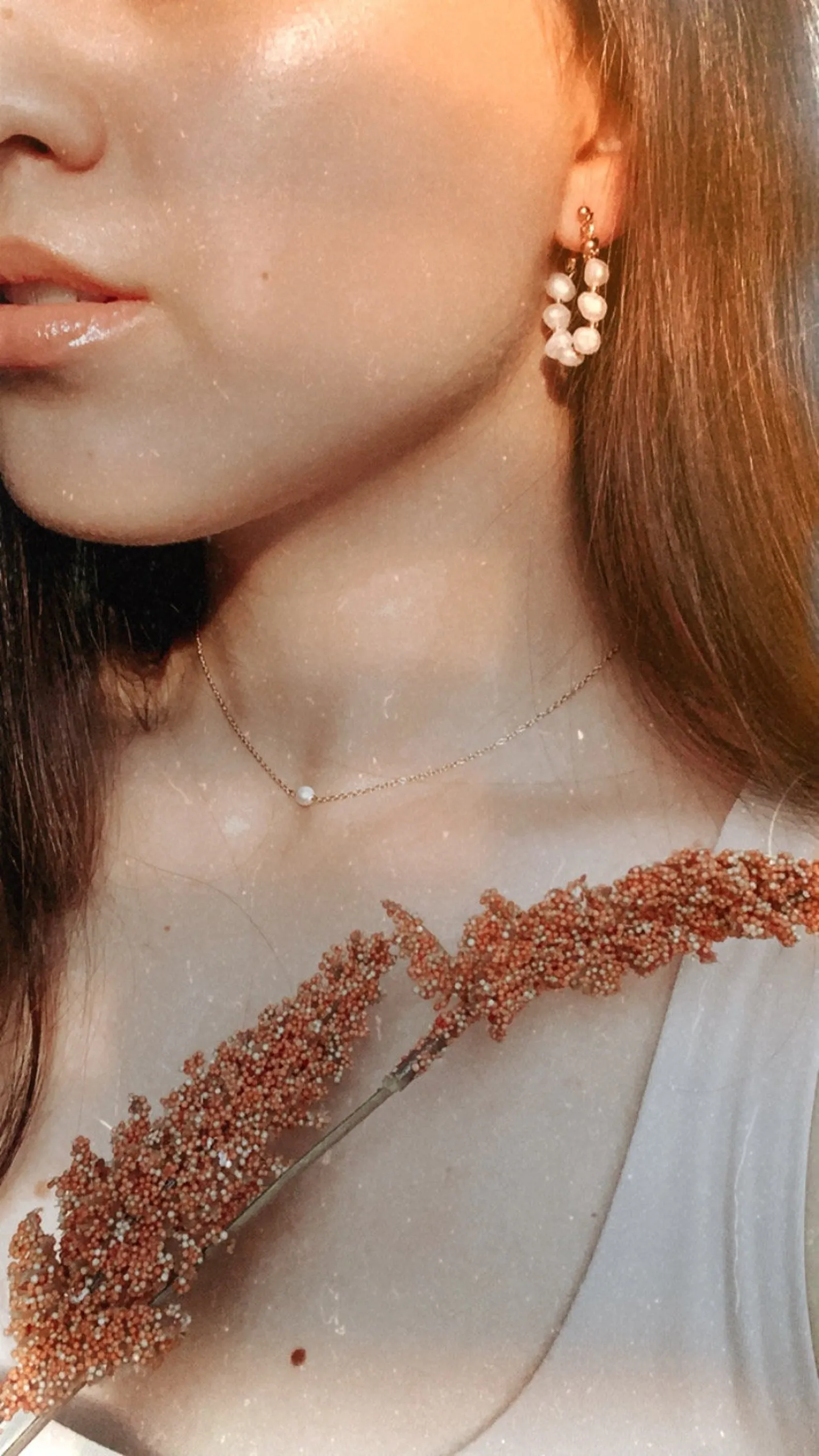 SADIE - French vintage style chain baroque pearl earrings hoop, 925 gold multi-way stud dangle earring boho bridal bridesmaid gift wedding