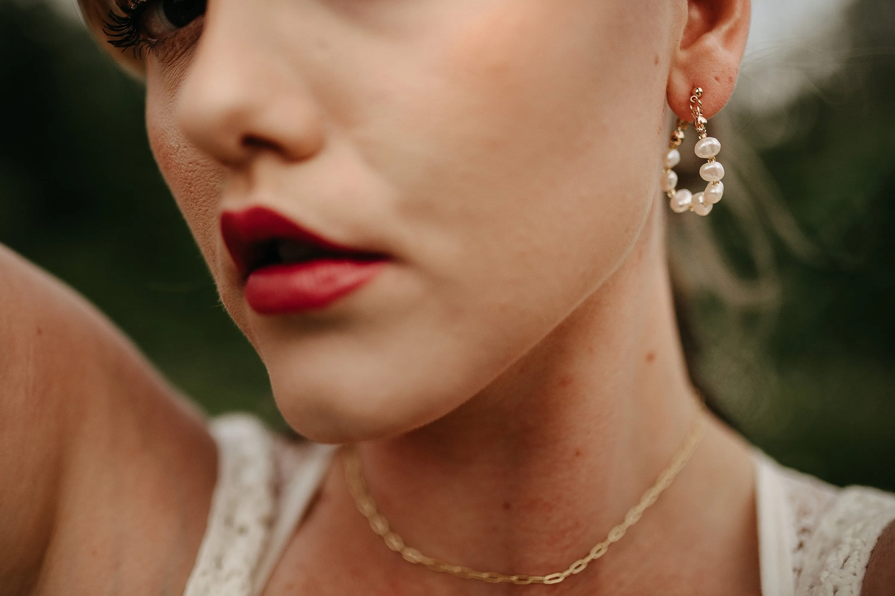 SADIE - French vintage style chain baroque pearl earrings hoop, 925 gold multi-way stud dangle earring boho bridal bridesmaid gift wedding