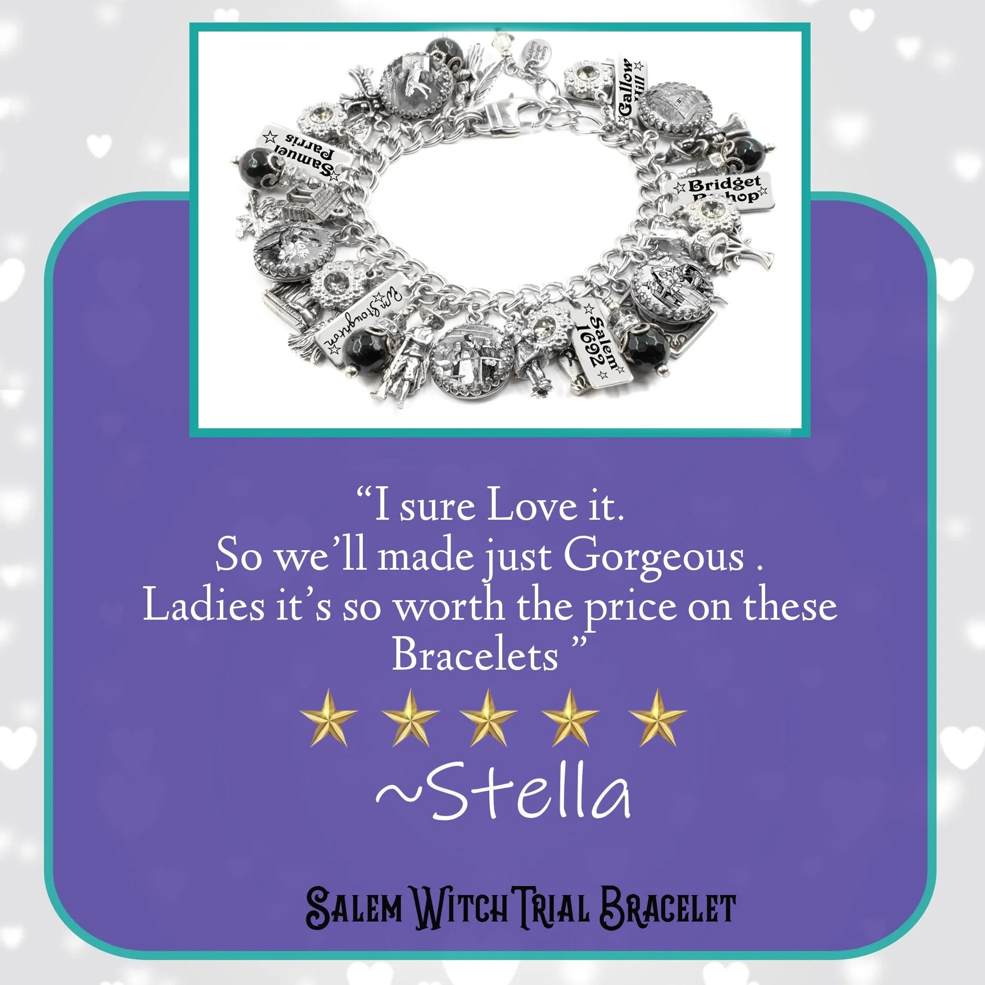 Salem and Witch Trials Charm Bracelet