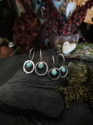 SANDRA Earrings - Turquoise - Sterling Silver