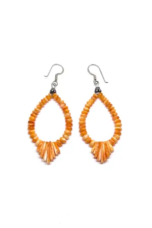 Santo Domingo Orange Spiny Shell Heishi Earrings