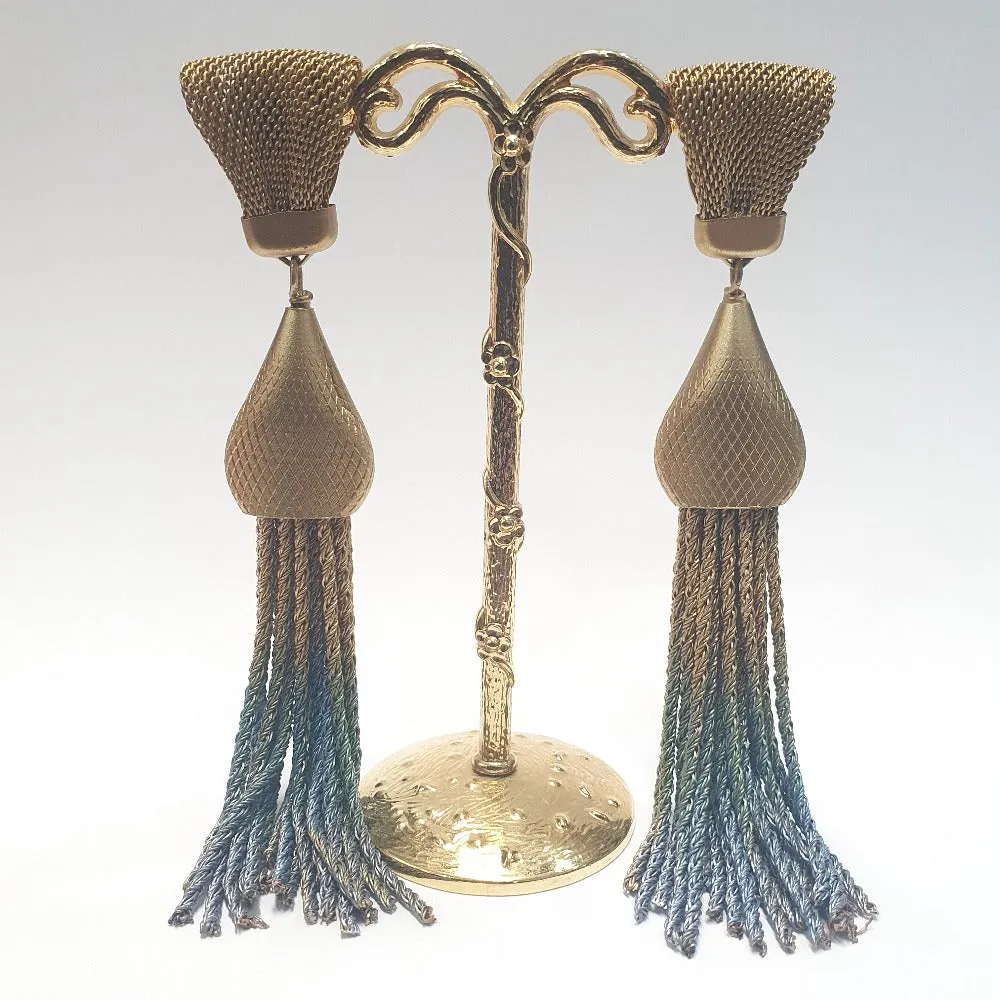 Sarah Cavender Metalworks Jewellery - Grand Tassel Earrings With Onion Dome Cap