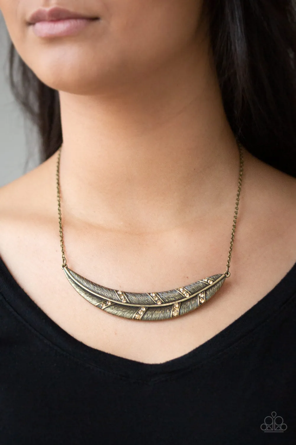 Say You QUILL - Brass Necklace