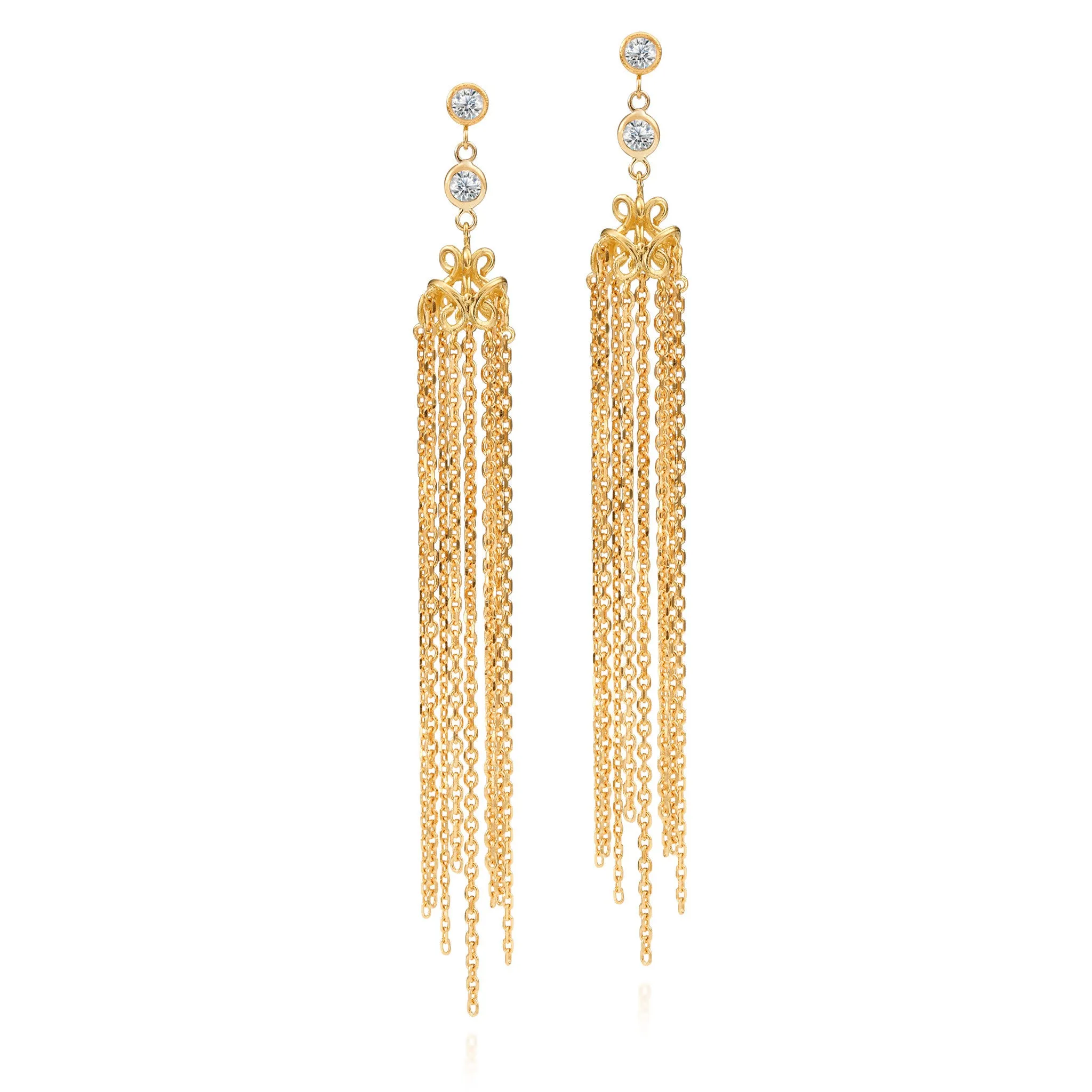 Scott Mikolay Monarch Collection Diamond Earring with Gold Tassel