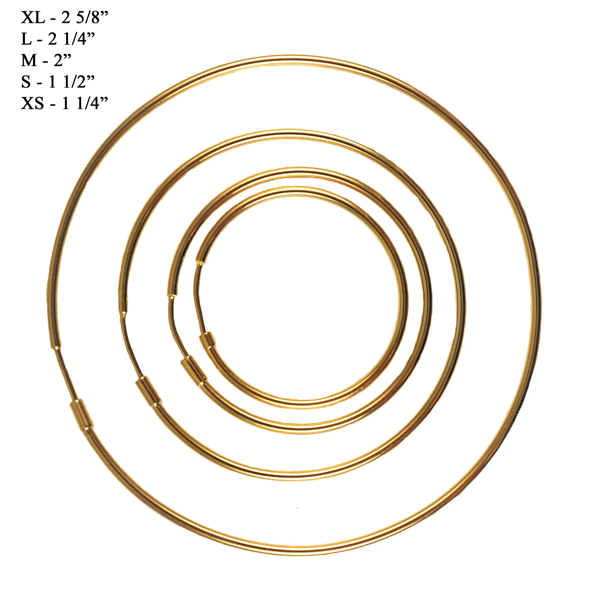 SE731LG 18k Gold Plated Endless Hoops