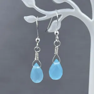 Sea Green/Blue Jade Briolette Earrings
