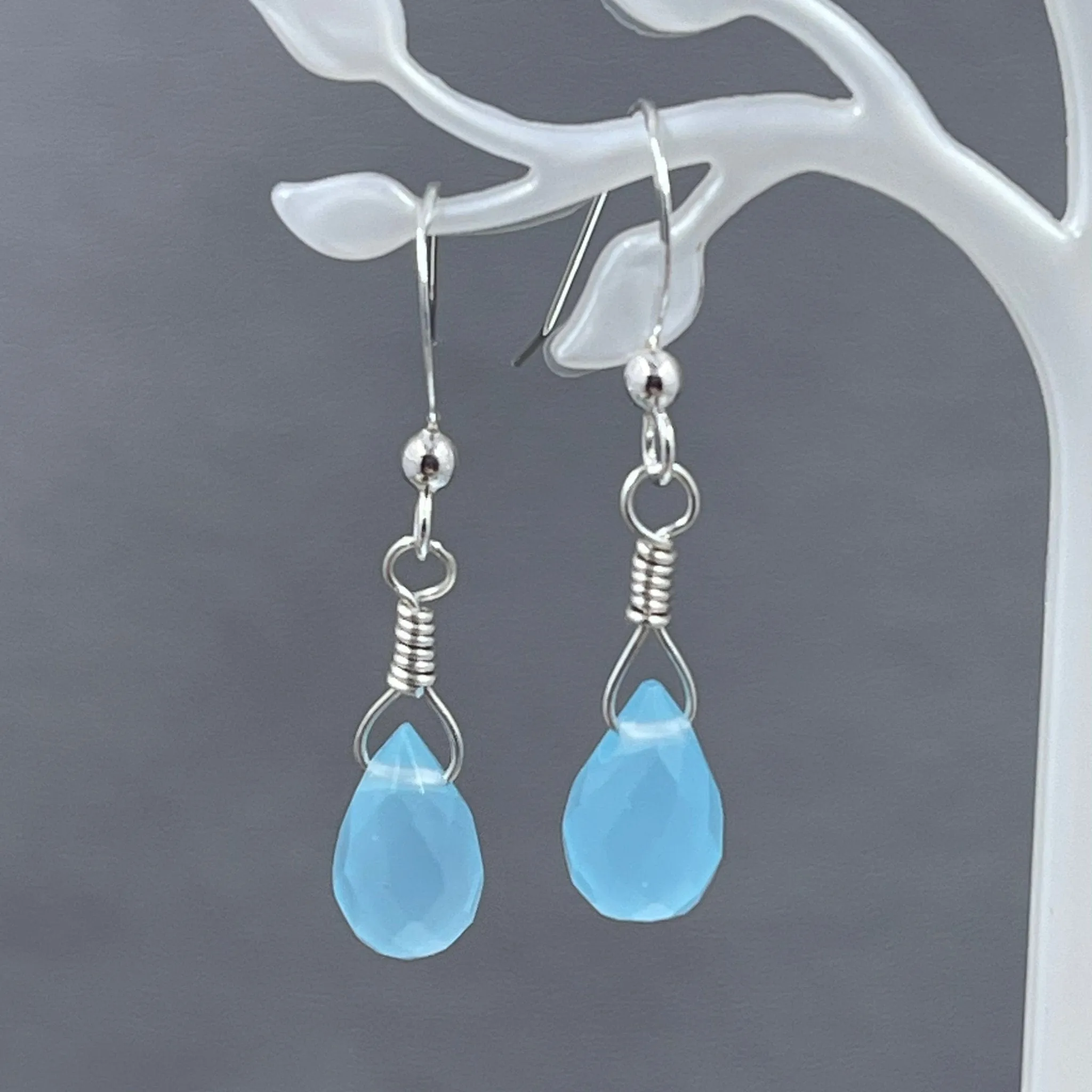 Sea Green/Blue Jade Briolette Earrings