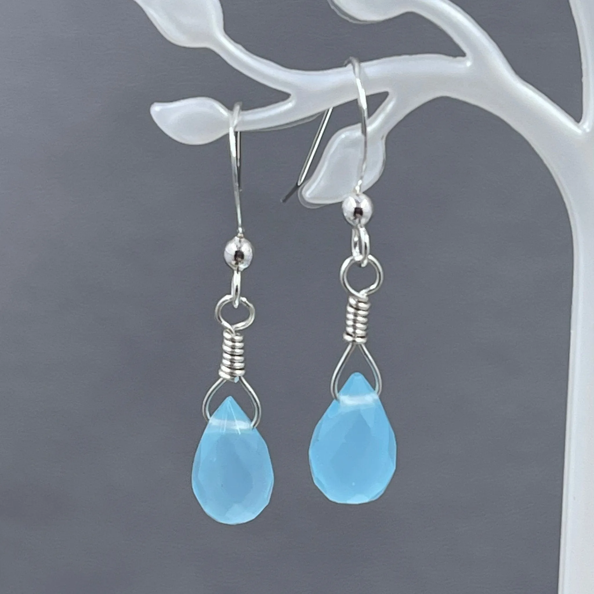 Sea Green/Blue Jade Briolette Earrings