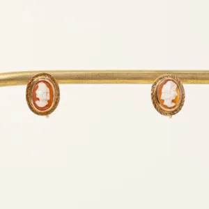 Sea Shell Cameo Screwback Earrings | 1.20ctw |