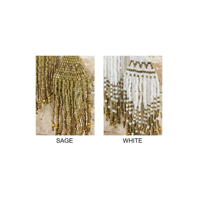 Seed Bead Tassel Earrings