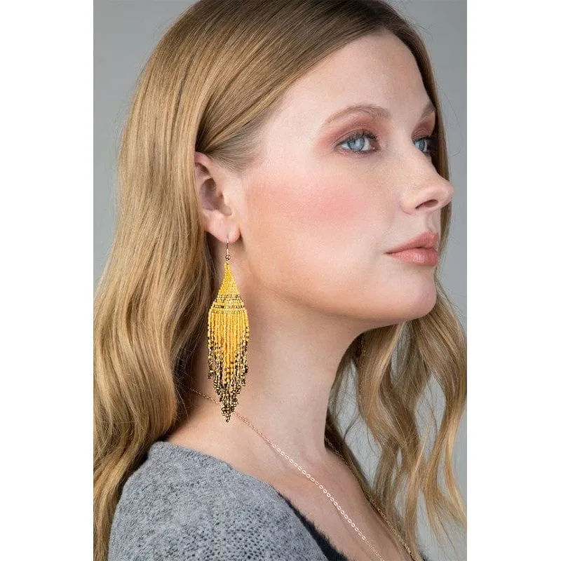 Seed Bead Tassel Earrings