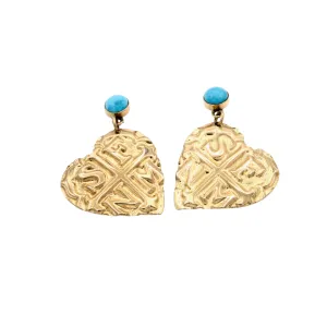 SFNM Domed Heart with McNulty Turquoise Earrings