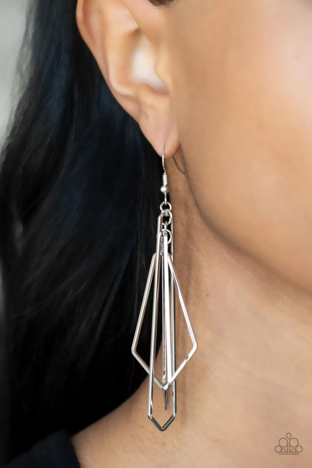 Shape Shifting Shimmer Silver Earrings Paparazzi