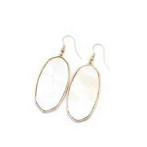 Shell & 18K Gold-Plated Oval Drop Earrings