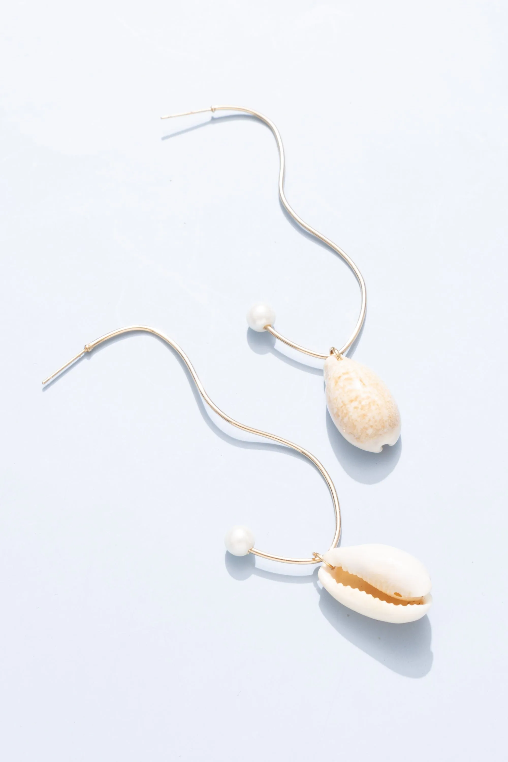 Shell and Waves Dangling Earrings